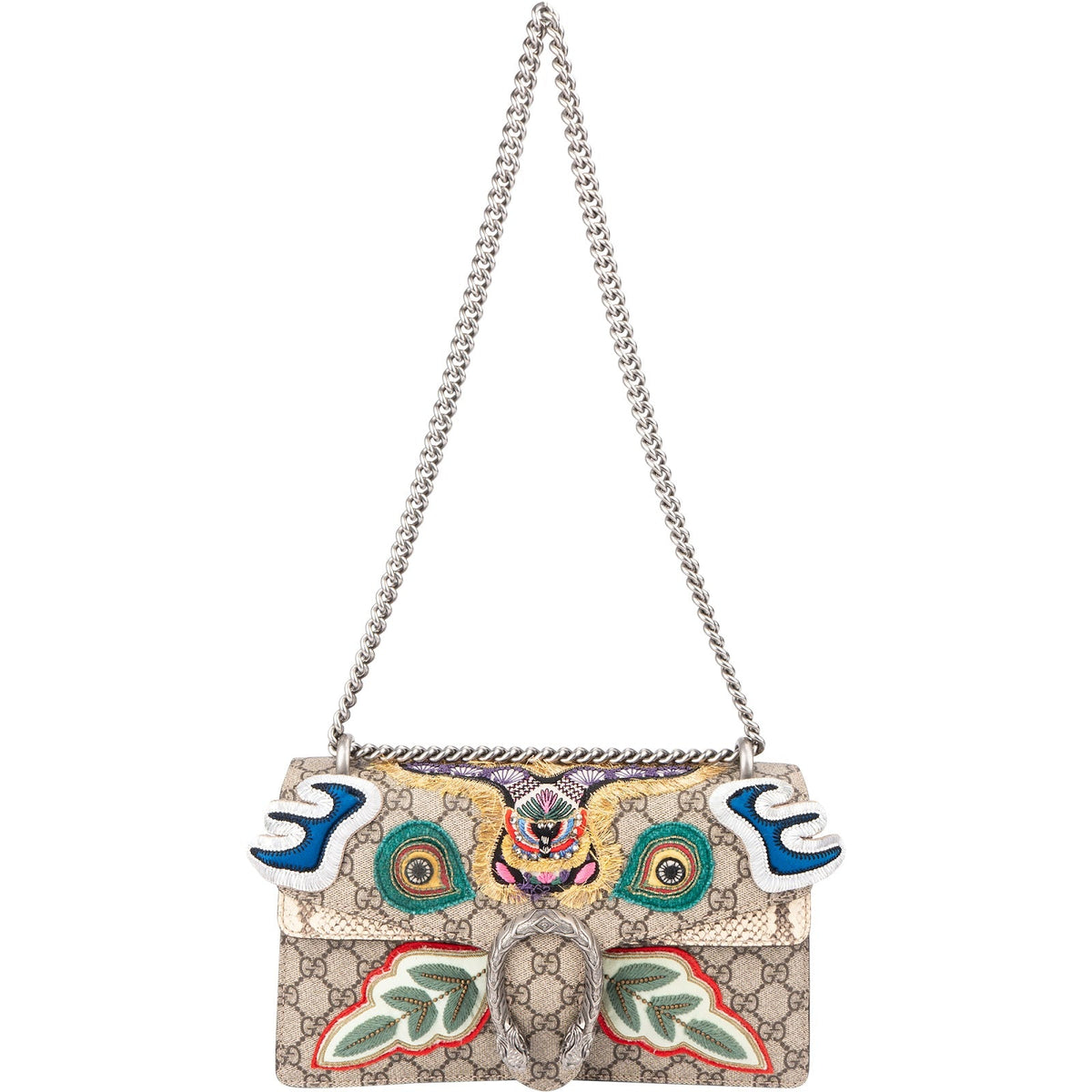 Gucci Limited Monogram GG Supreme Canvas Embroidered Dionysus Shoulder Crossbody Bag