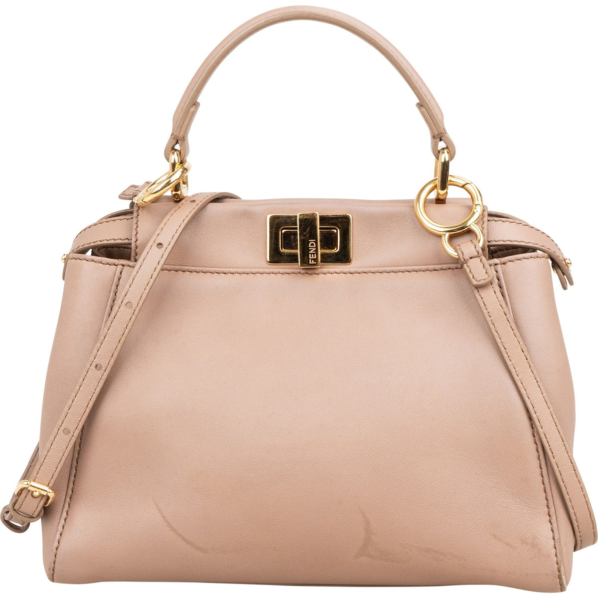 Fendi Leather Peekaboo Mini Handbag