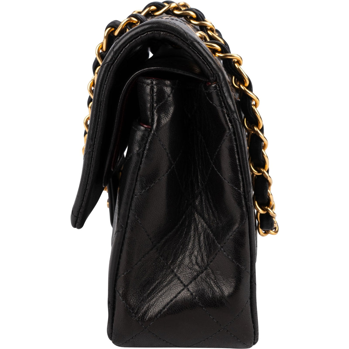 Chanel Quilted Lambskin 24K Gold Small Double Flap Shoulder Bag