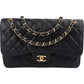 Chanel Quilted Caviar Leather Palladium Jumbo Double Flap Crossbody Bag