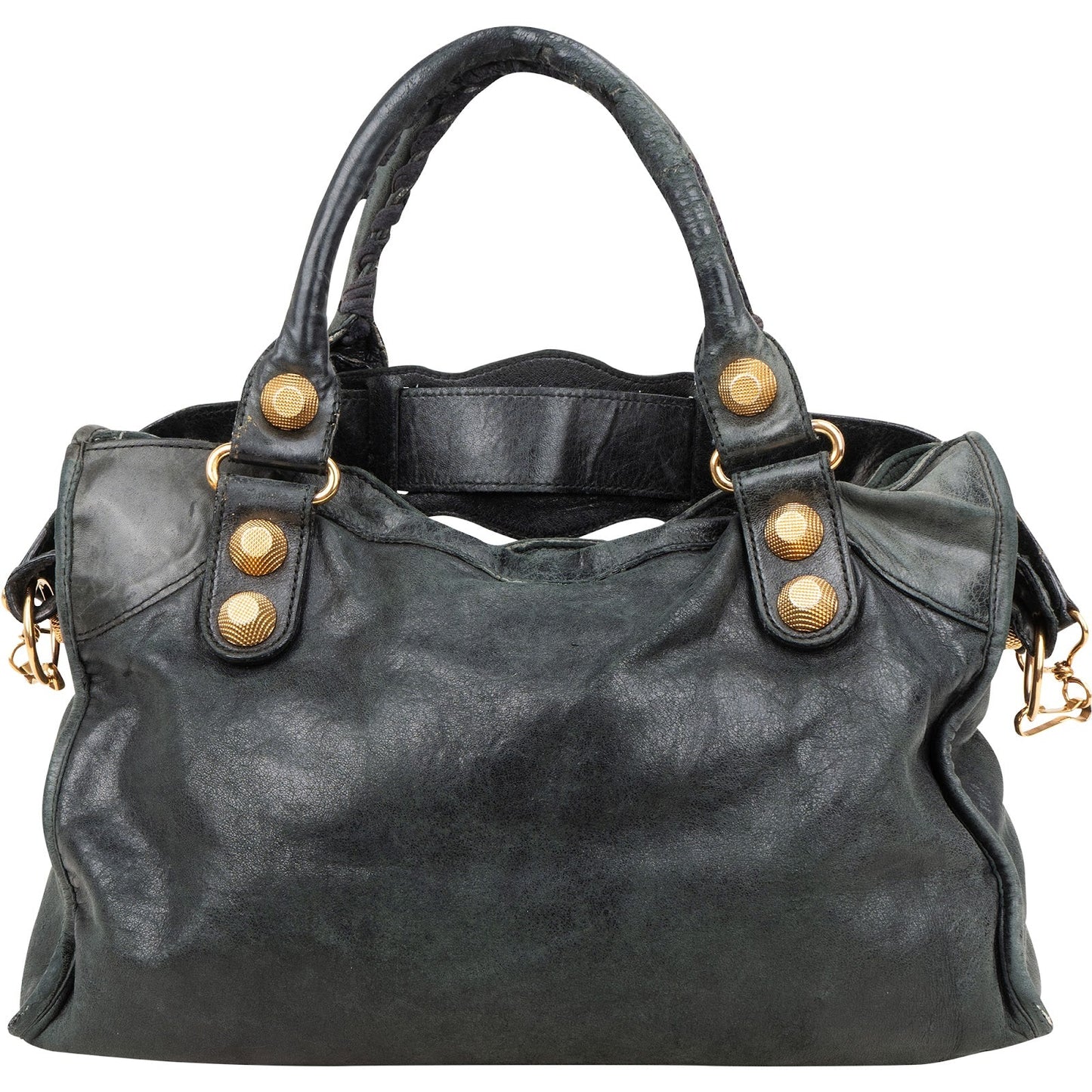 Balenciaga Dark Green Leather City Handbag