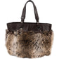 Chanel Faux Fur CC Charm Tote Handbag