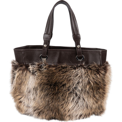 Chanel Faux Fur CC Charm Tote Handbag
