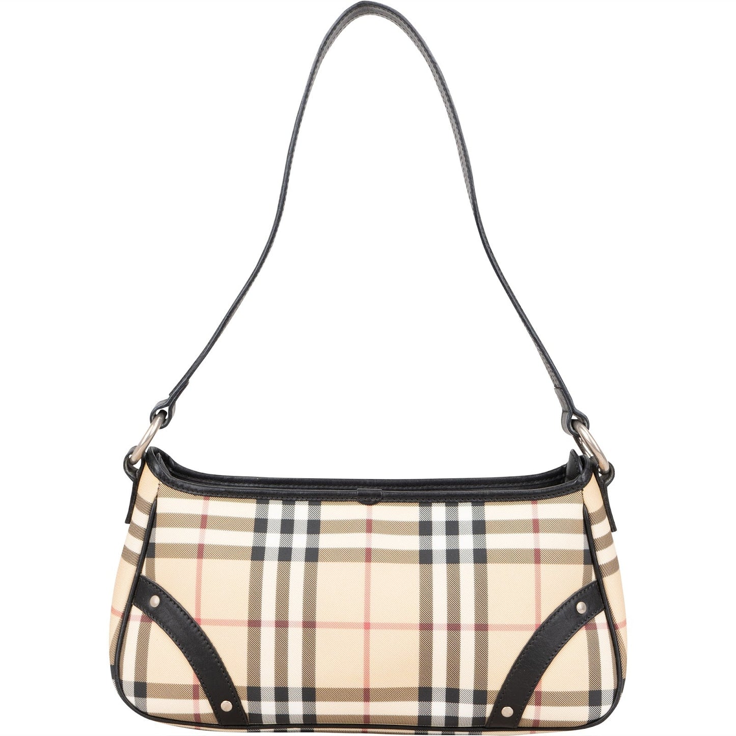Burberry Nova-Check Monogram Studded Shoulder Bag