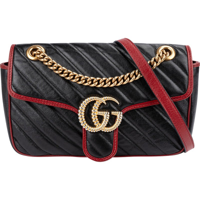 Gucci Monogram Matelassé Leather GG Marmont Crossbody Bag