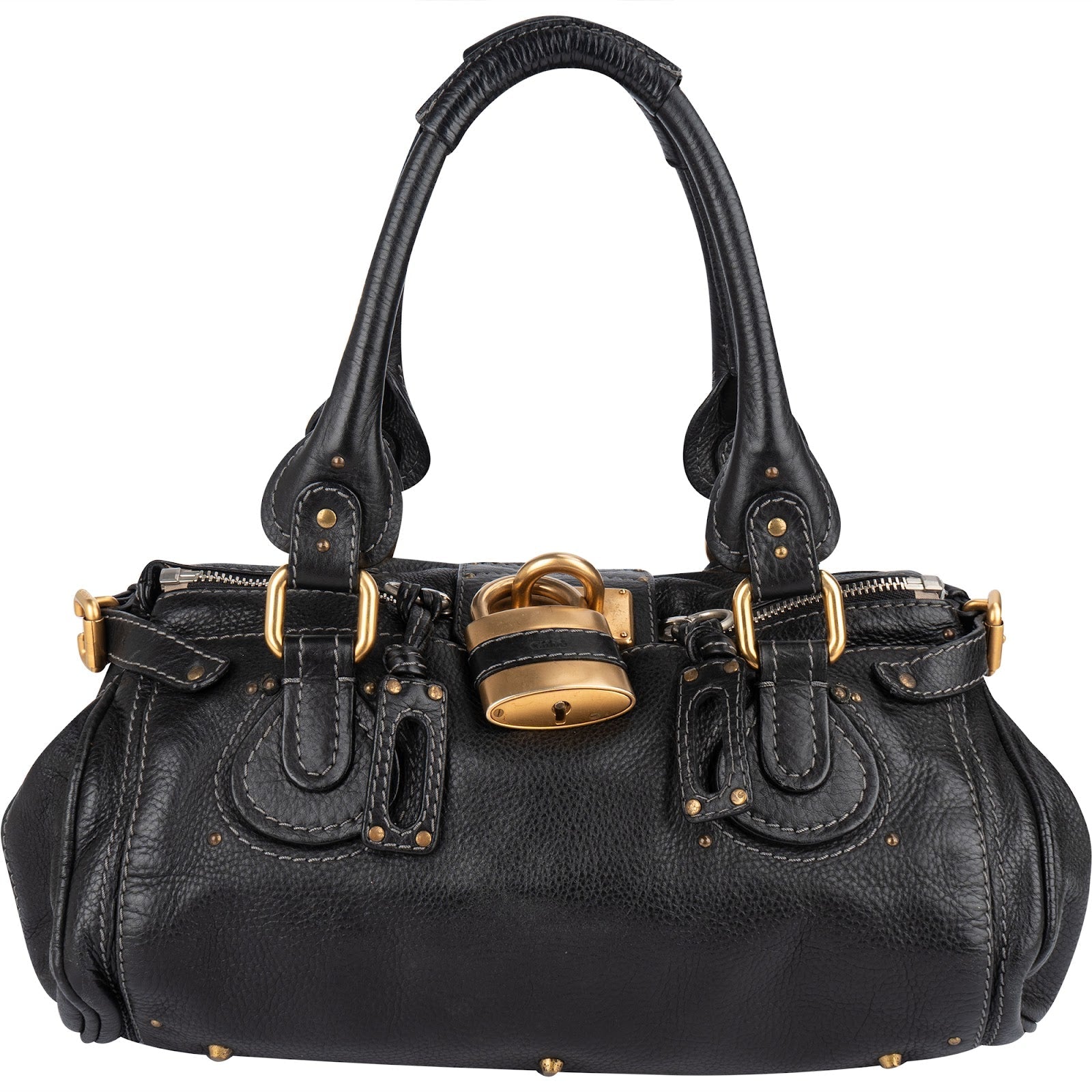 Chloé Pebbled Leather Paddington Satchel Handbag