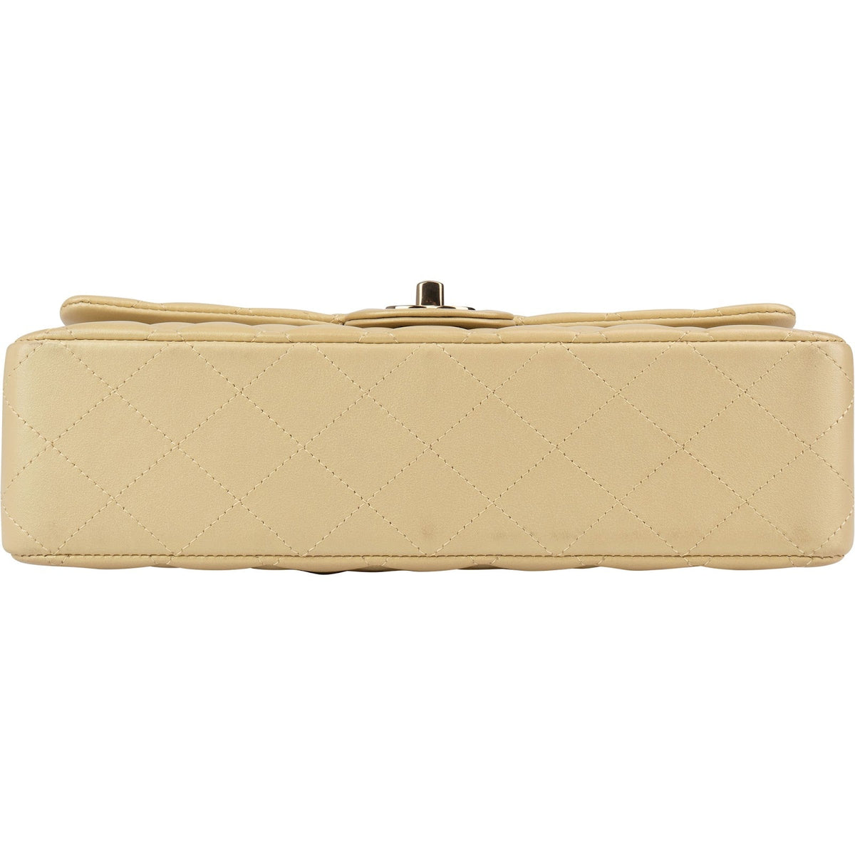 Chanel Gold Shimmering Quilted Lambskin Medium Double Flap Shoulder Bag