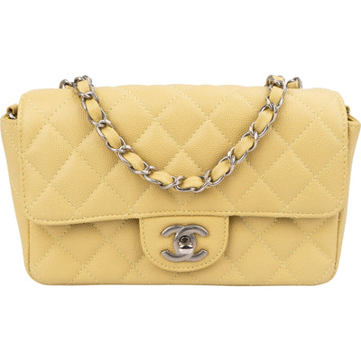 Chanel Caviar Palladium Mini Rectangular Single Flap Umhängetasche