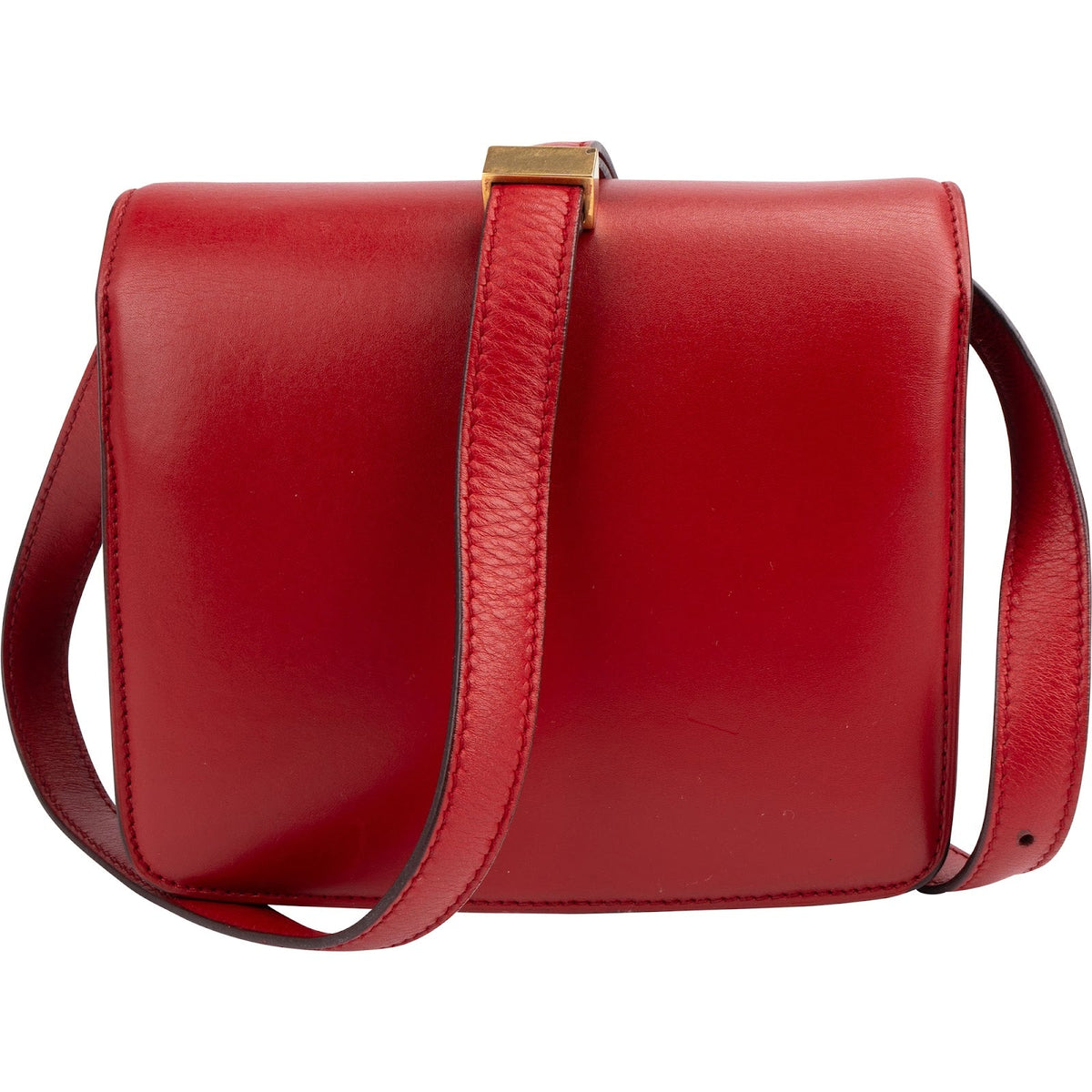 Celine Small Triomphe aus rotem Box-Kalbsleder – Ansicht 3