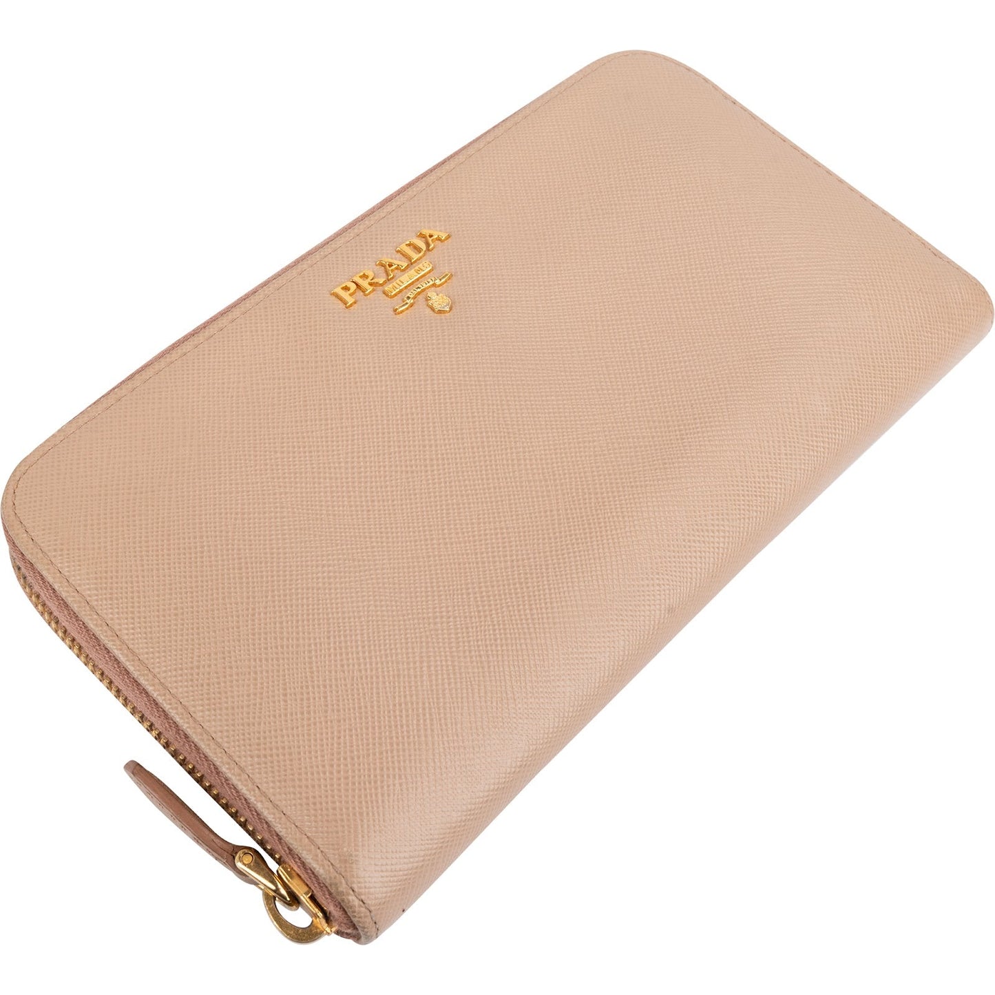Prada Saffiano Leather Zip Around Wallet
