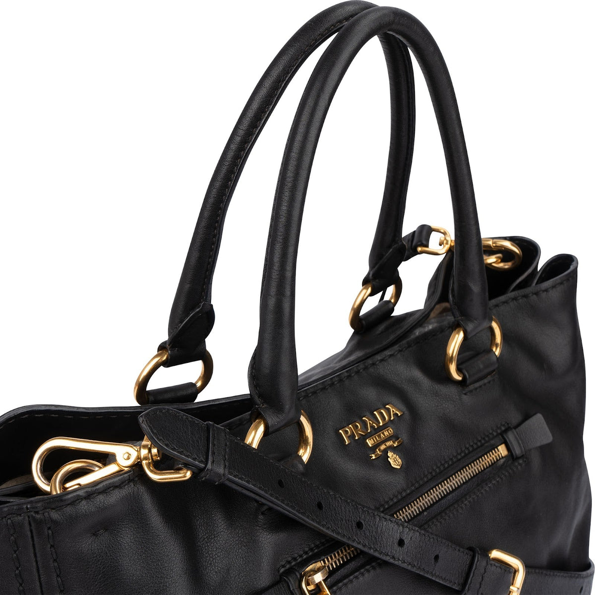 Prada Black Nappa Leather Tote Handbag