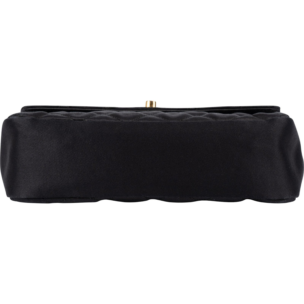 Chanel Black Quilted Satin 24K Gold Mini Single Flap Crossbody Bag