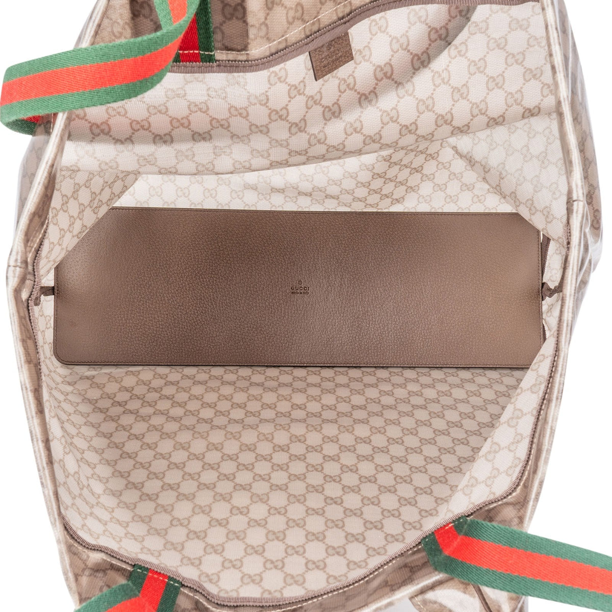 Gucci Monogram GG Vinyl Web See-Through Large Tote Travel Shoulder Handbag