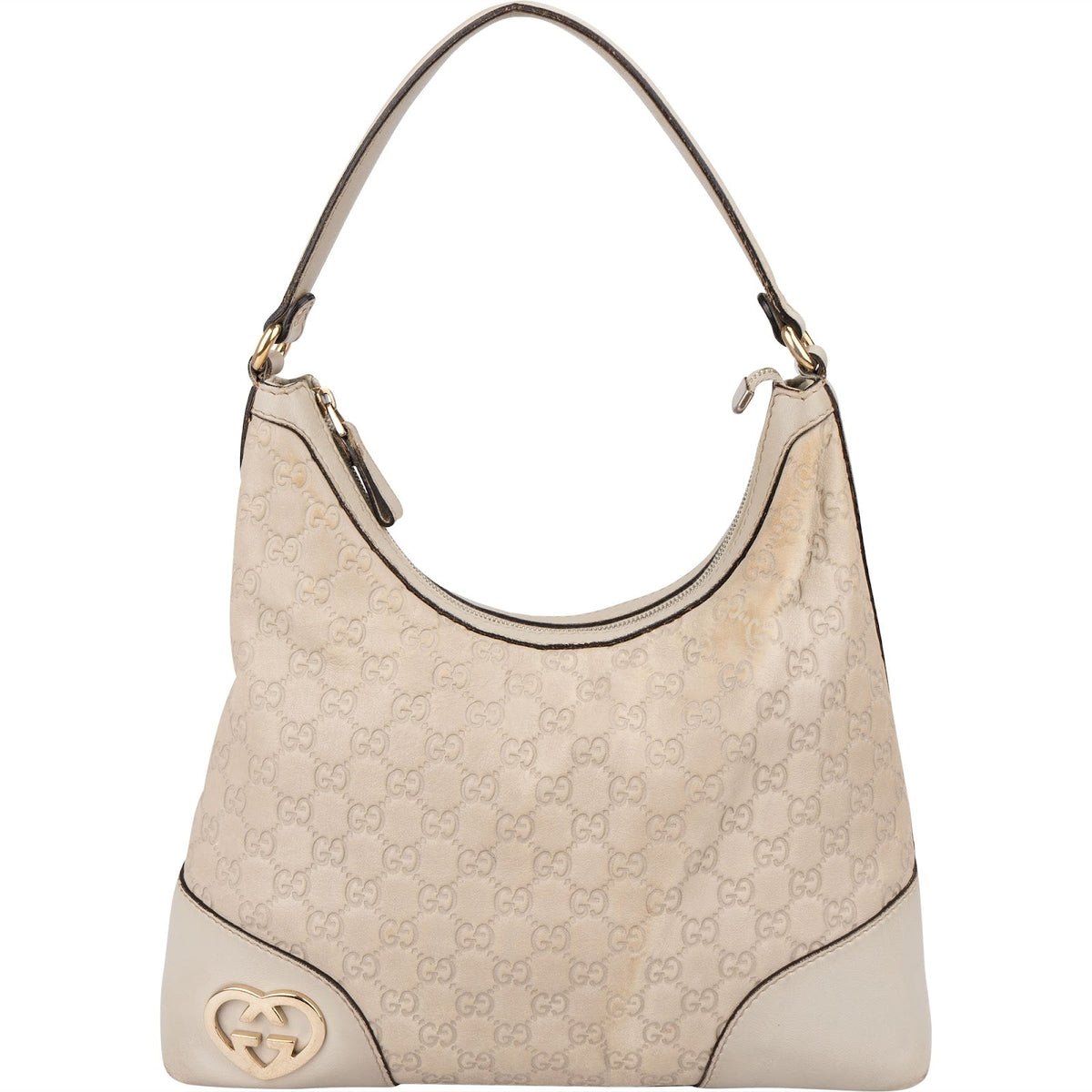 Gucci Lovely Heart Hobo aus Guccissima-Leder – Vorderansicht