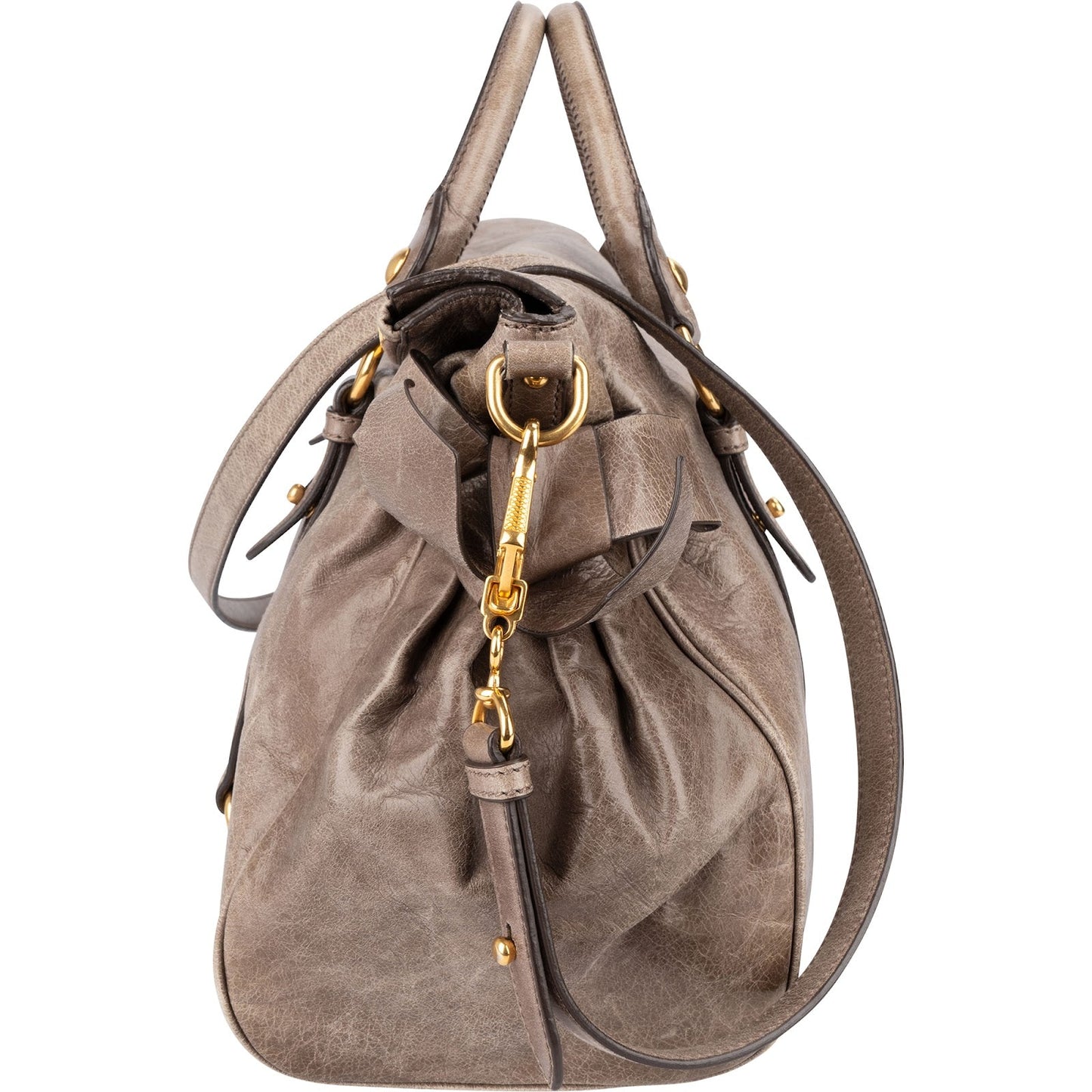 Miu Miu Vitello Lux Leather Bow Handbag