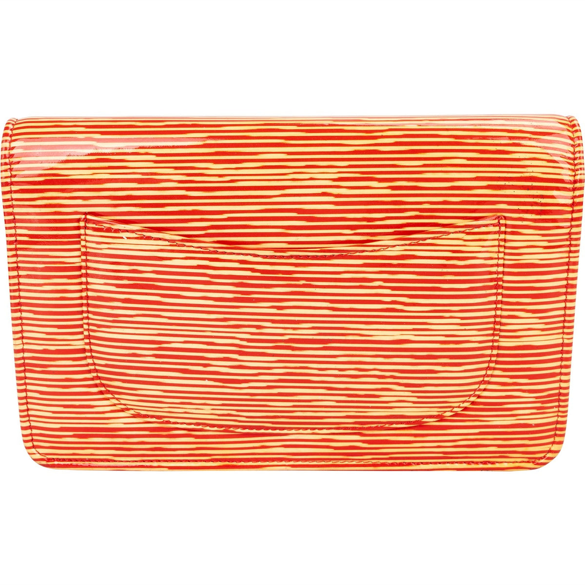 Chanel Striped Patent Leather Wallet on Chain Crossbody Bag