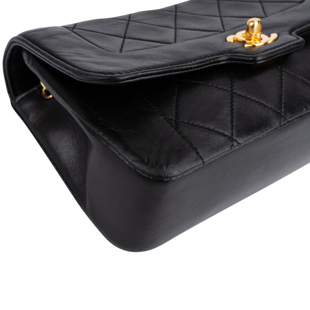 Chanel Quilted Lambskin 24K Gold Small Diana Single Flap Crossbody Bag