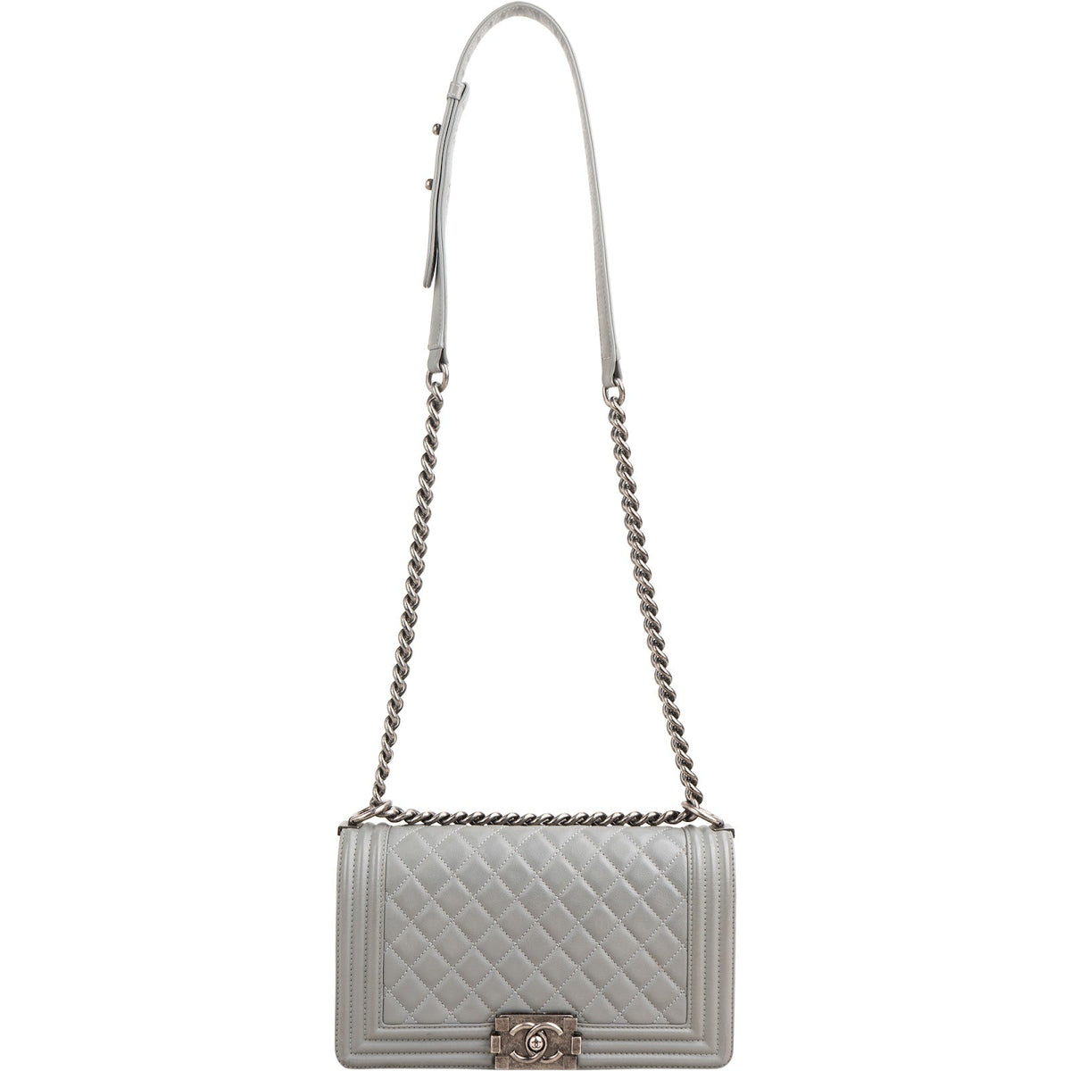 Chanel Quilted Lambskin Medium Boy Single Flap Crossbody Bag