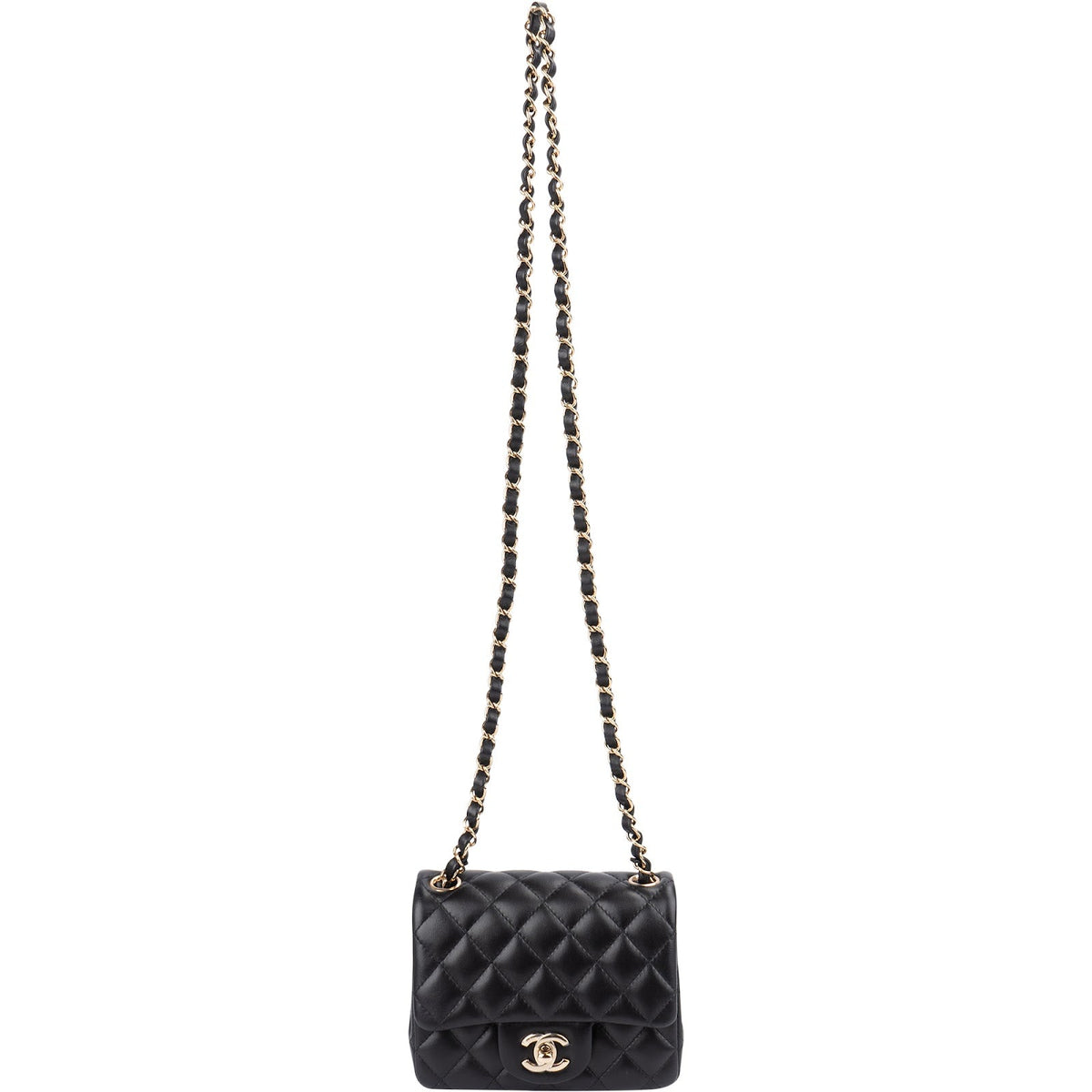 Chanel Quilted Lambskin Mini Square Single Flap Crossbody Bag