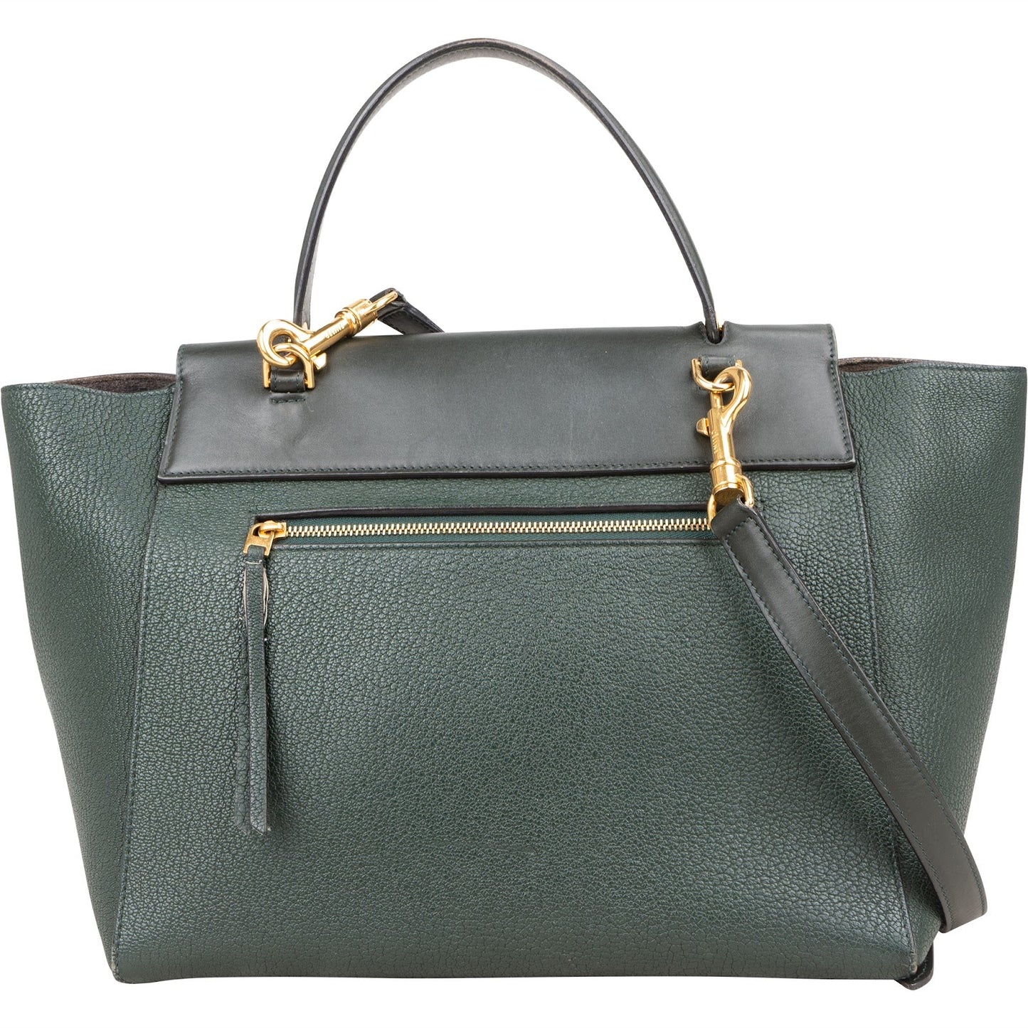 Celine Dark Green Leather Belt Handbag