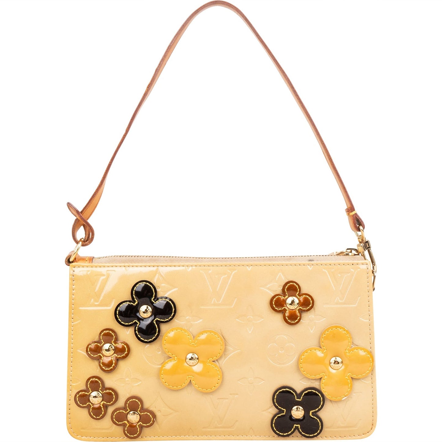 Louis Vuitton Monogram Vernis Fleurs Pochette Accessoires Handbag