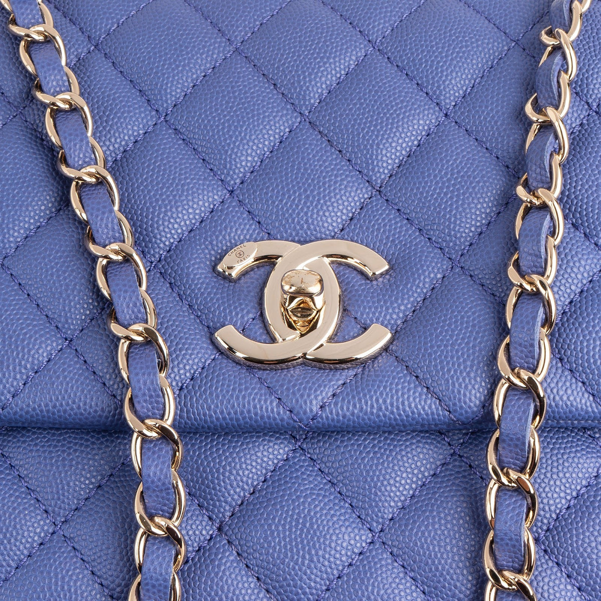 Chanel Quilted Caviar Leather Coco Handle Single Flap Handbag
