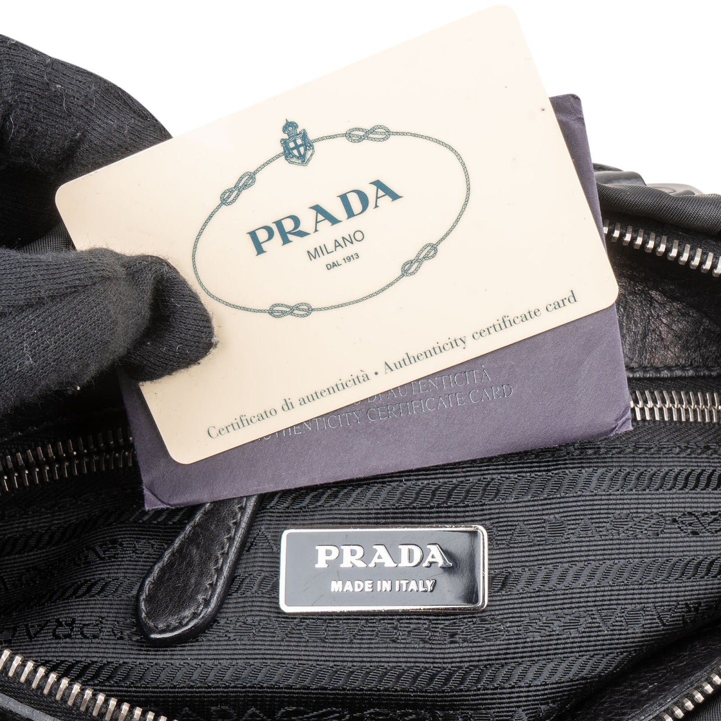 Prada Quilted Tessuto Gaufre Small Satchel Handbag