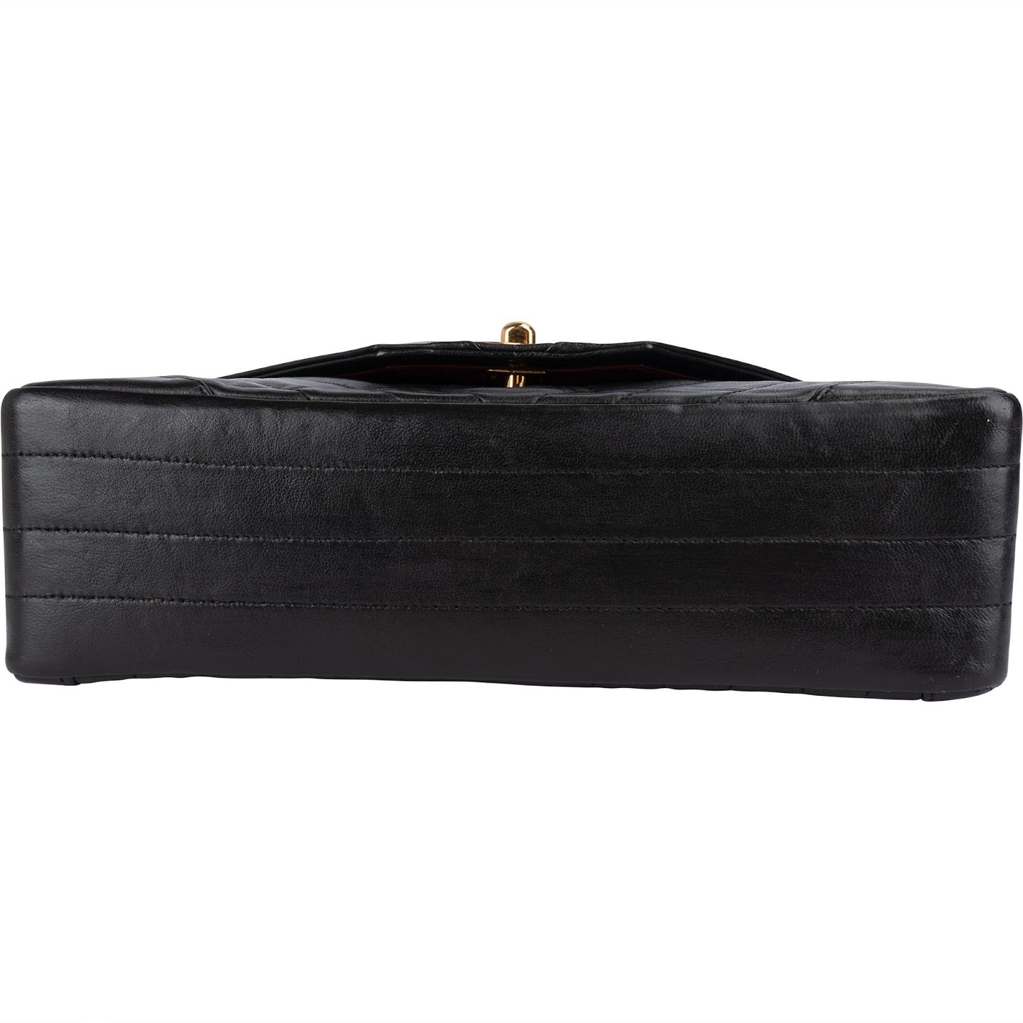 Chanel Chevron Lambskin 24K Gold Single Flap Shoulder Bag