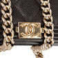 Chanel Quilted Caviar Leather Boy Wallet On Chain Crossbody Bag