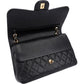 Chanel Quilted Caviar Leather Palladium Jumbo Double Flap Crossbody Bag