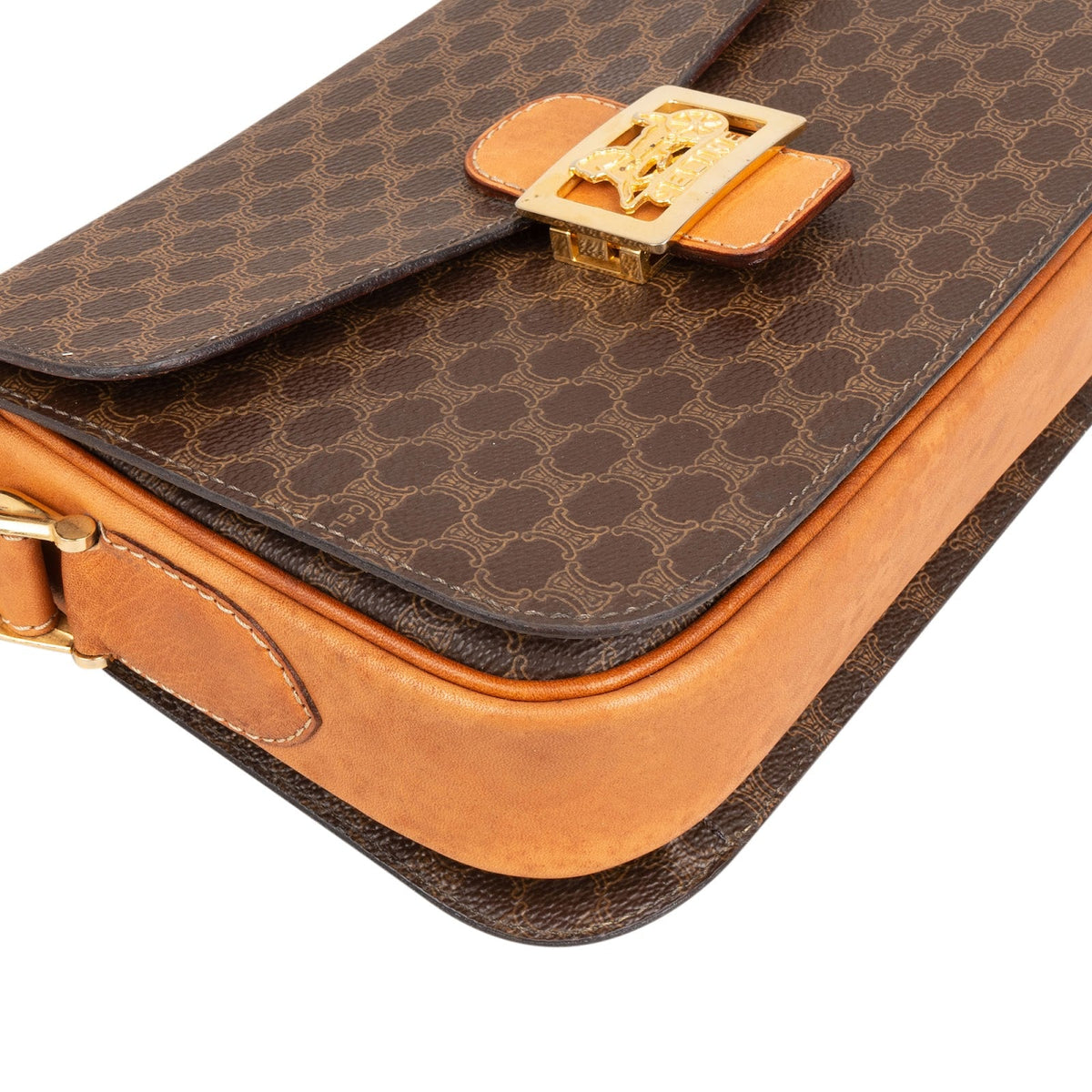 Celine Macadam Canvas Triomphe Flap Crossbody Bag