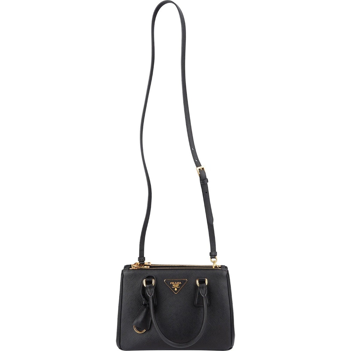 Prada Black Saffiano Leather Small Galleria Handbag