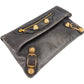 Balenciaga Grey Blue Leather GHW Envelope City Clutch