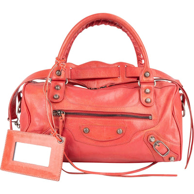 Balenciaga Pink Leather City Twiggy Handbag