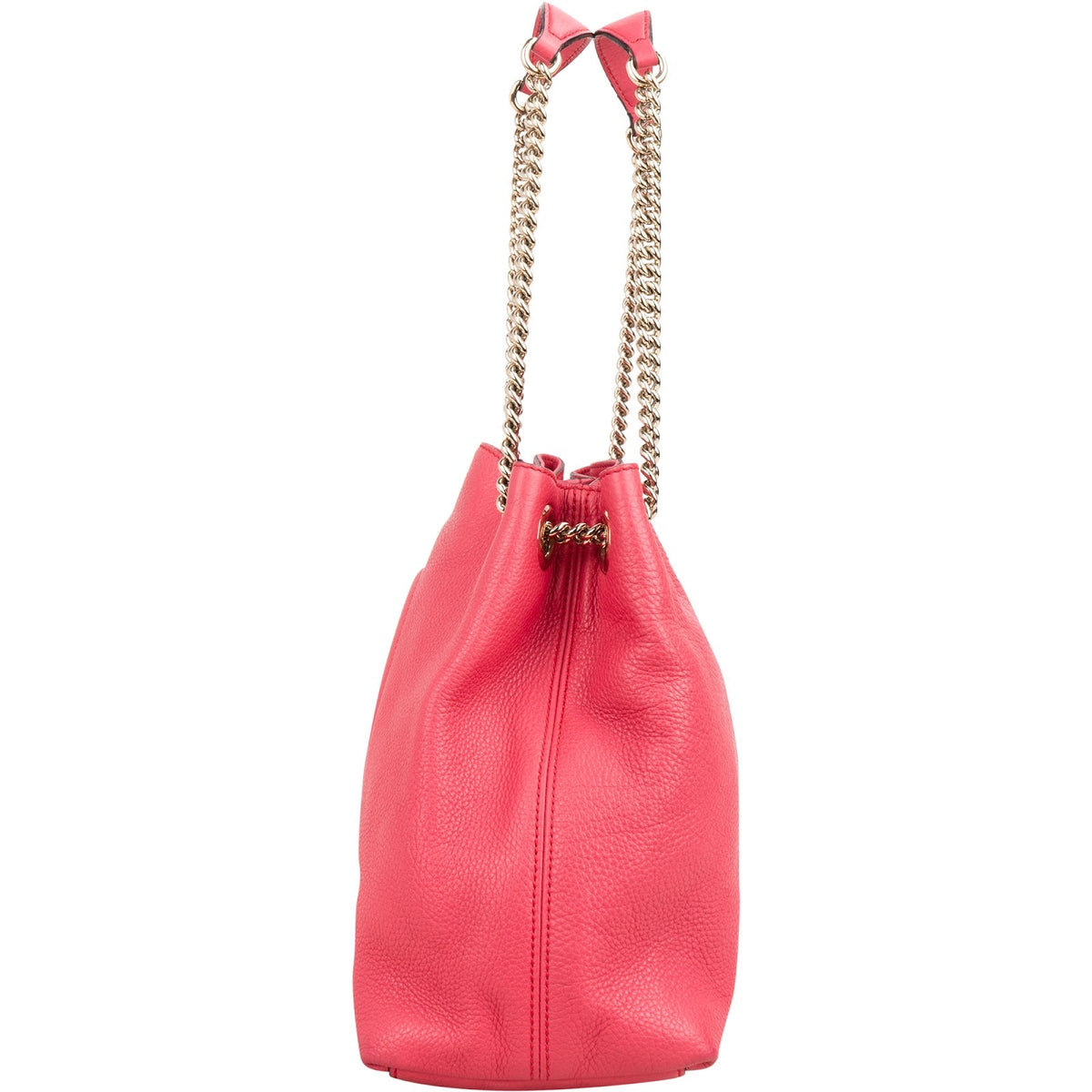 Gucci Grained Pink Leather GG Soho Chain Tote Shoulder Bag
