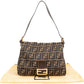 Fendi Monogram FF Zucca Canvas Baguette Mamma Hobo Shoulder Bag