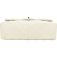 Chanel Quilted Caviar Leather Palladium Jumbo Double Flap Crossbody Bag