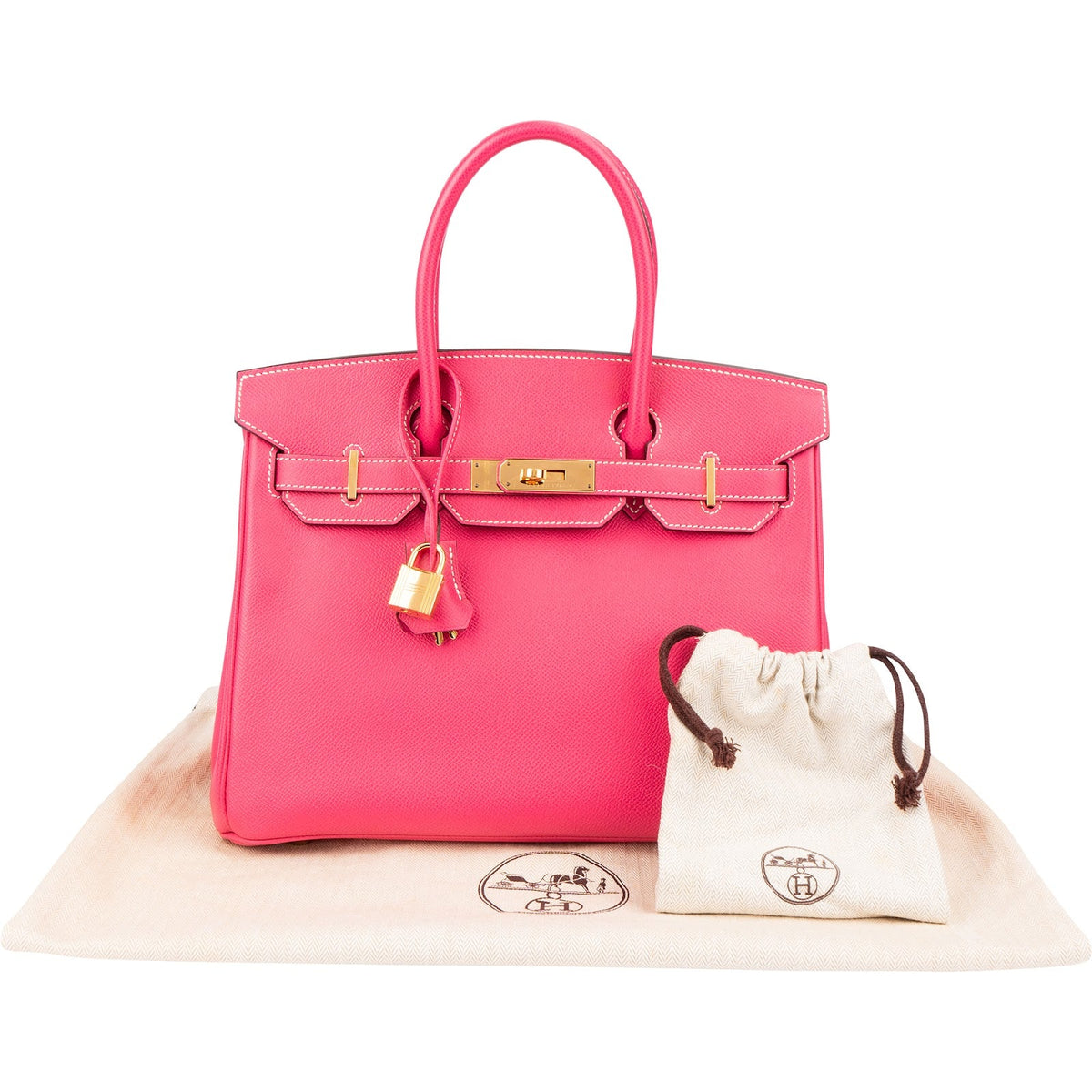 Hermès Rose Tyrien Epsom Leather Birkin 30 Handbag