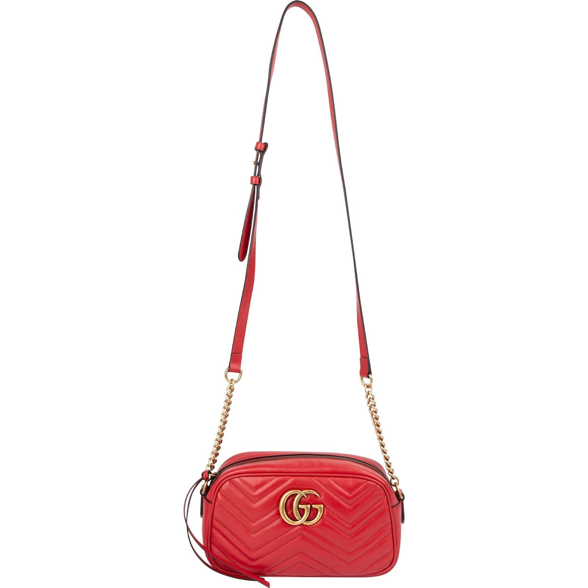 Gucci GG Marmont Medium aus Chevron-Leder – Ansicht 8