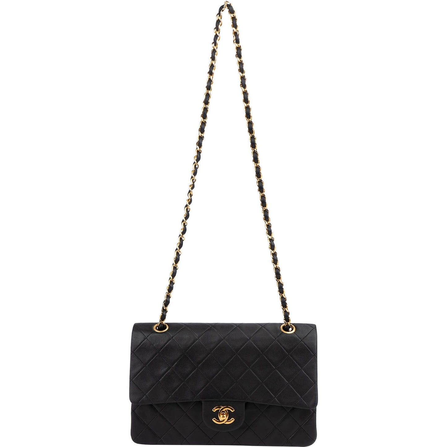 Chanel Quilted Lambskin 24K Gold Medium Double Flap Shoulder Bag