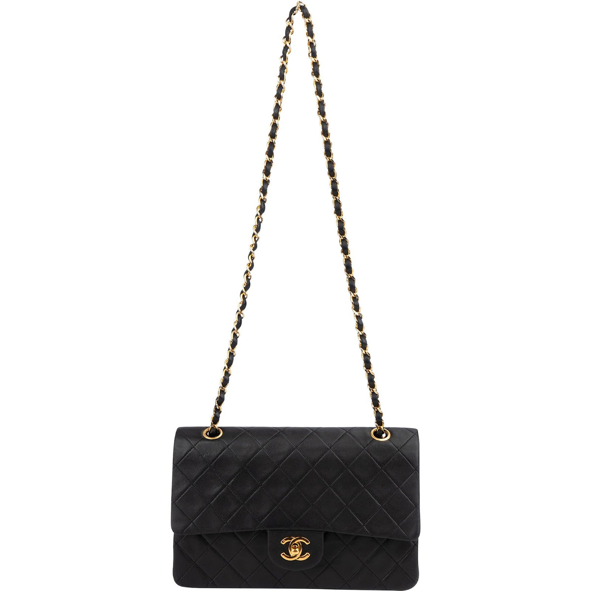 Chanel Quilted Lambskin 24K Gold Medium Double Flap Shoulder Bag