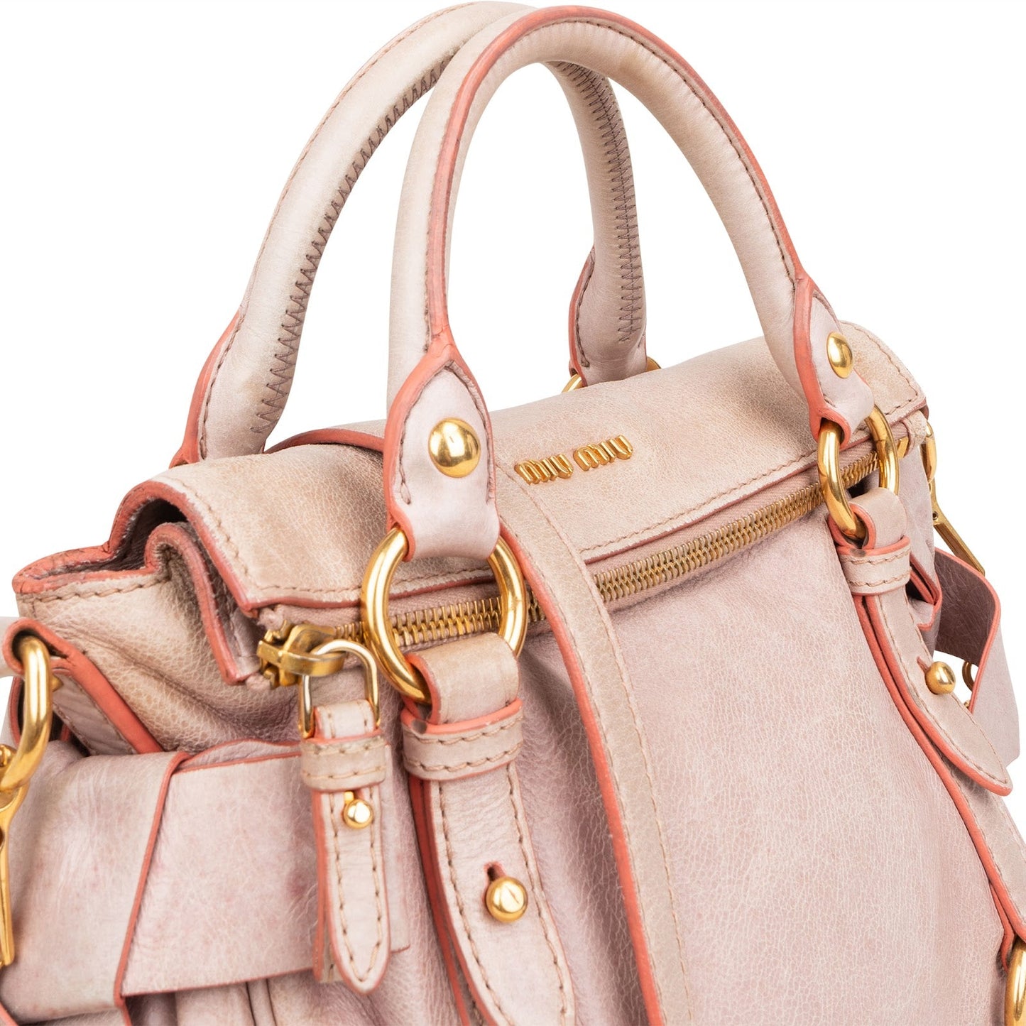 Miu Miu Vitello Lux Leather Small Bow Handbag