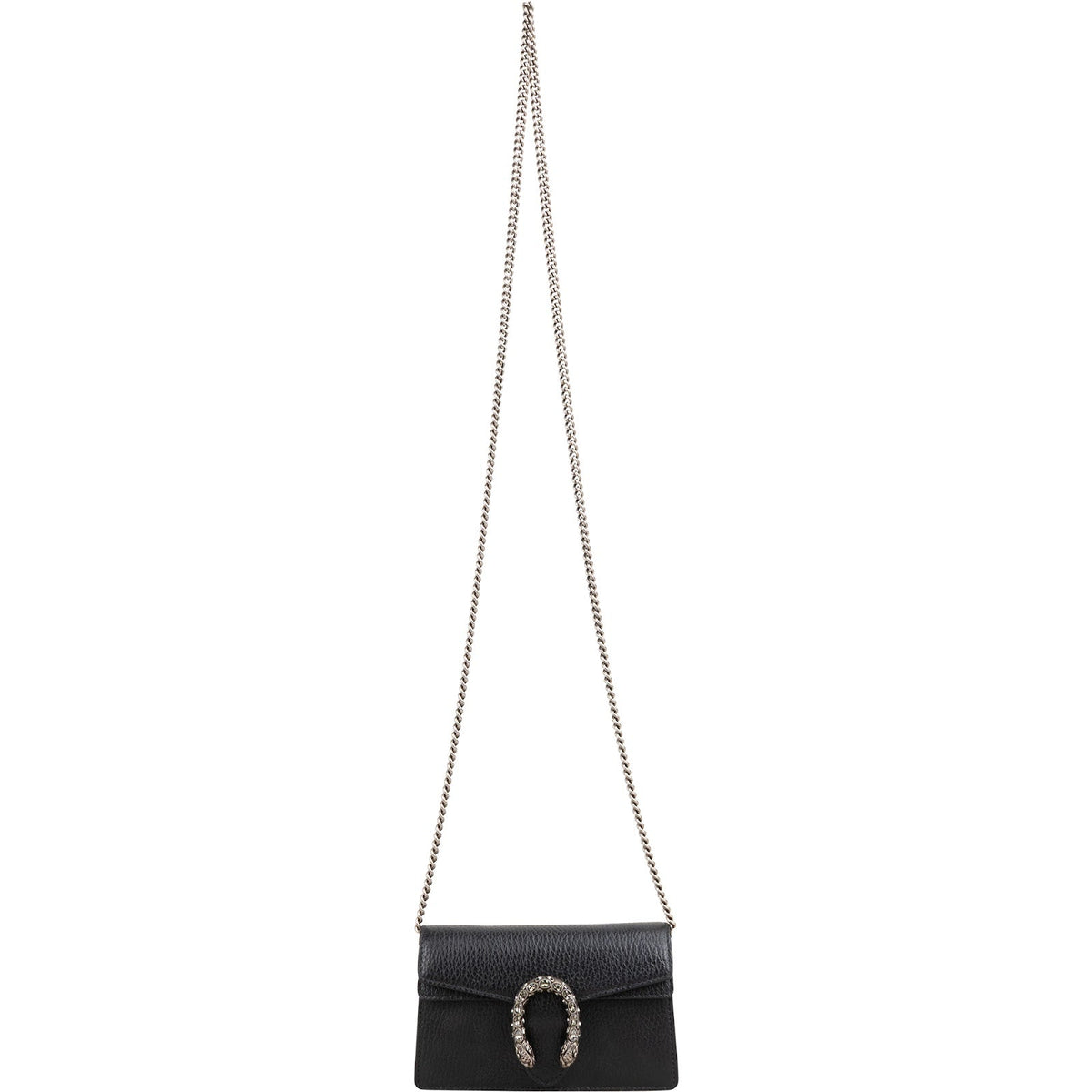 Gucci Grained Leather Crystal Dionysus Super Mini Crossbody Bag