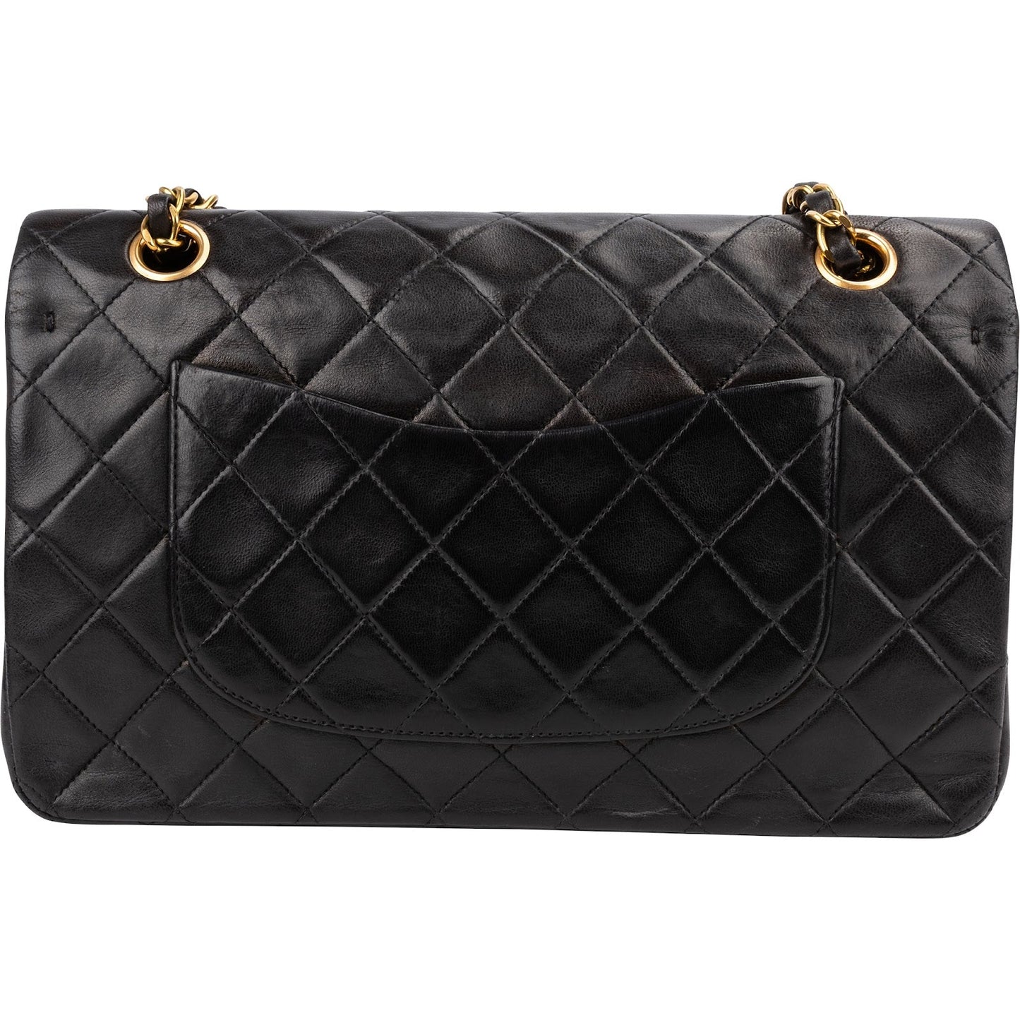 Chanel Quilted Lambskin Medium 24K Gold Double Flap Shoulder Bag