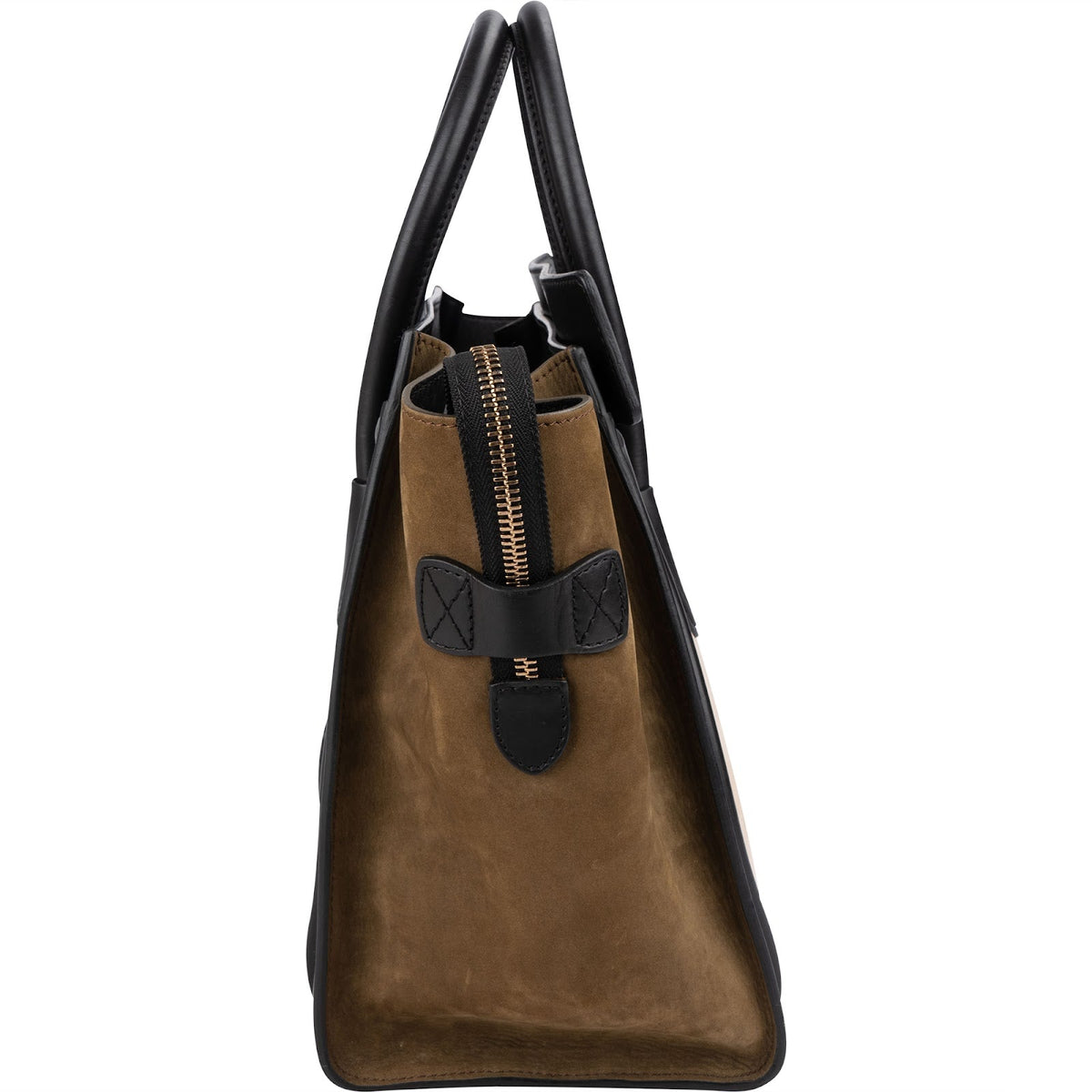 Céline Suede Tricolor Leather Luggage Handbag