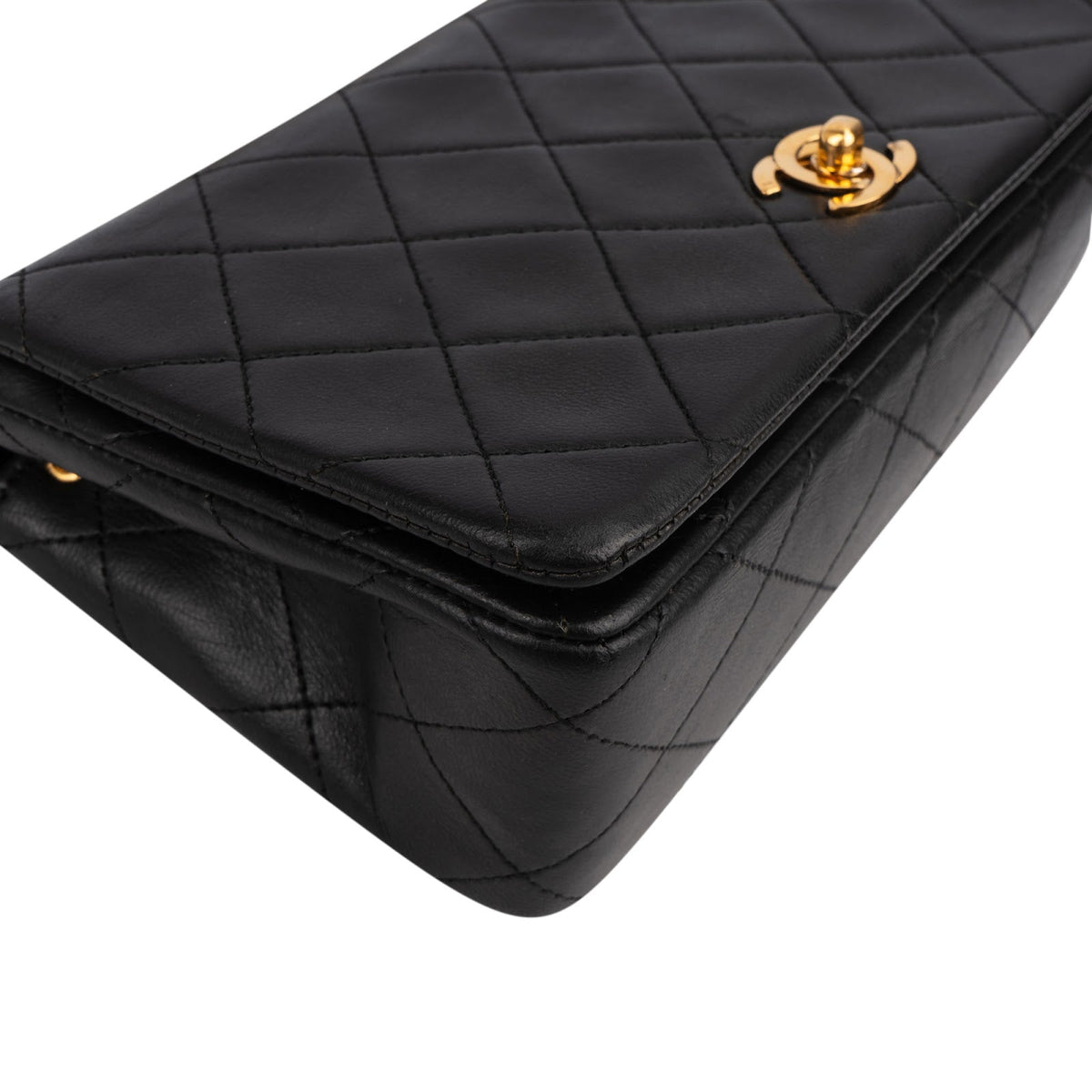 Chanel Quilted Lambskin Small 24K Gold Single Flap Crossbody Bag