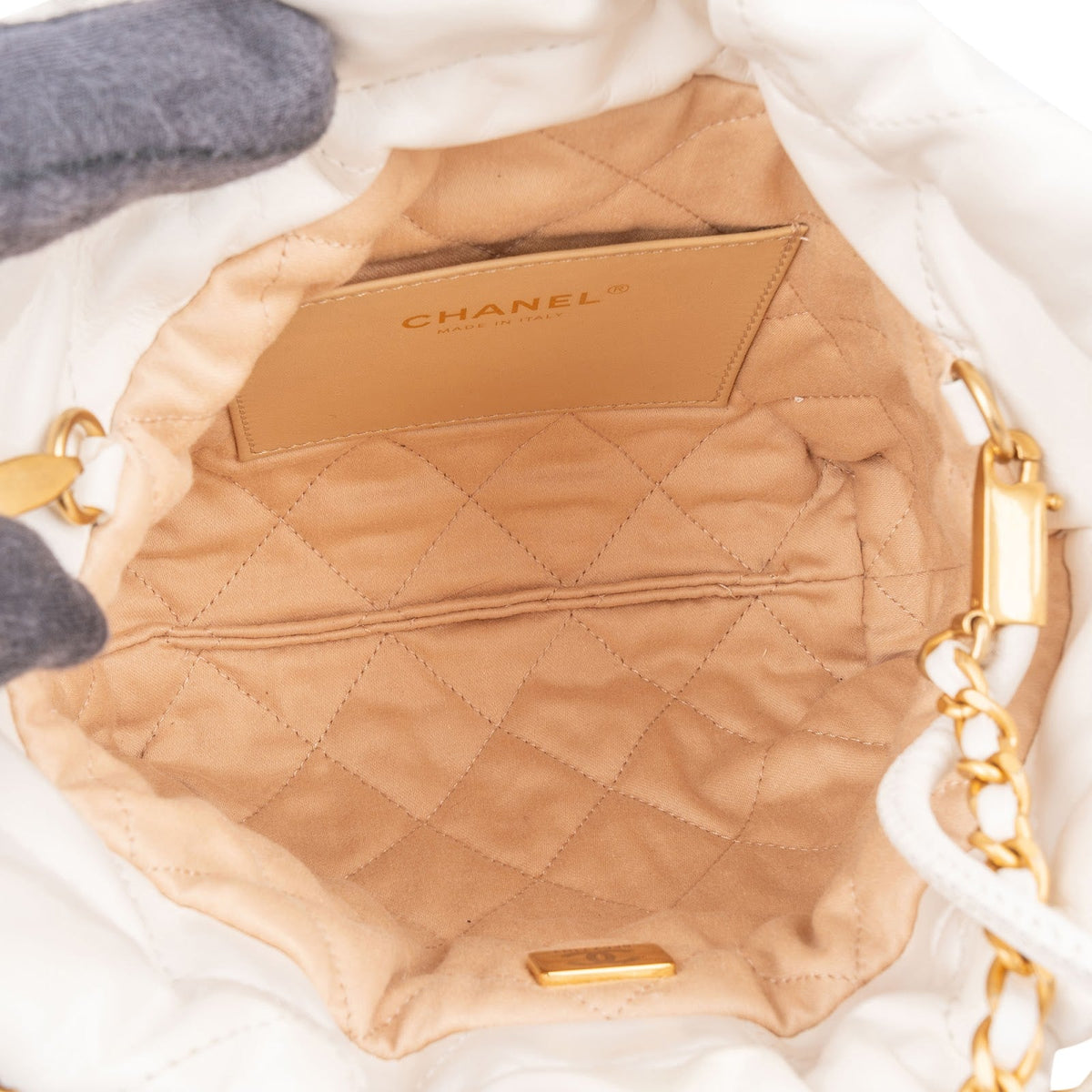 Chanel 22 Quilted Calfskin Drawstring Crossbody Shoulder Bag