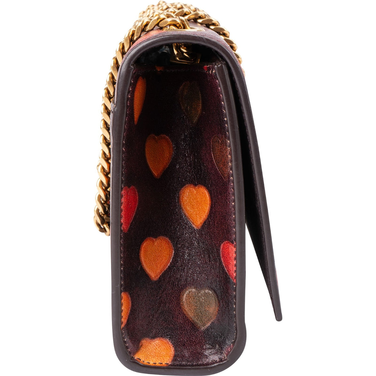 Saint Laurent Leather Heart Print Kate Crossbody Bag