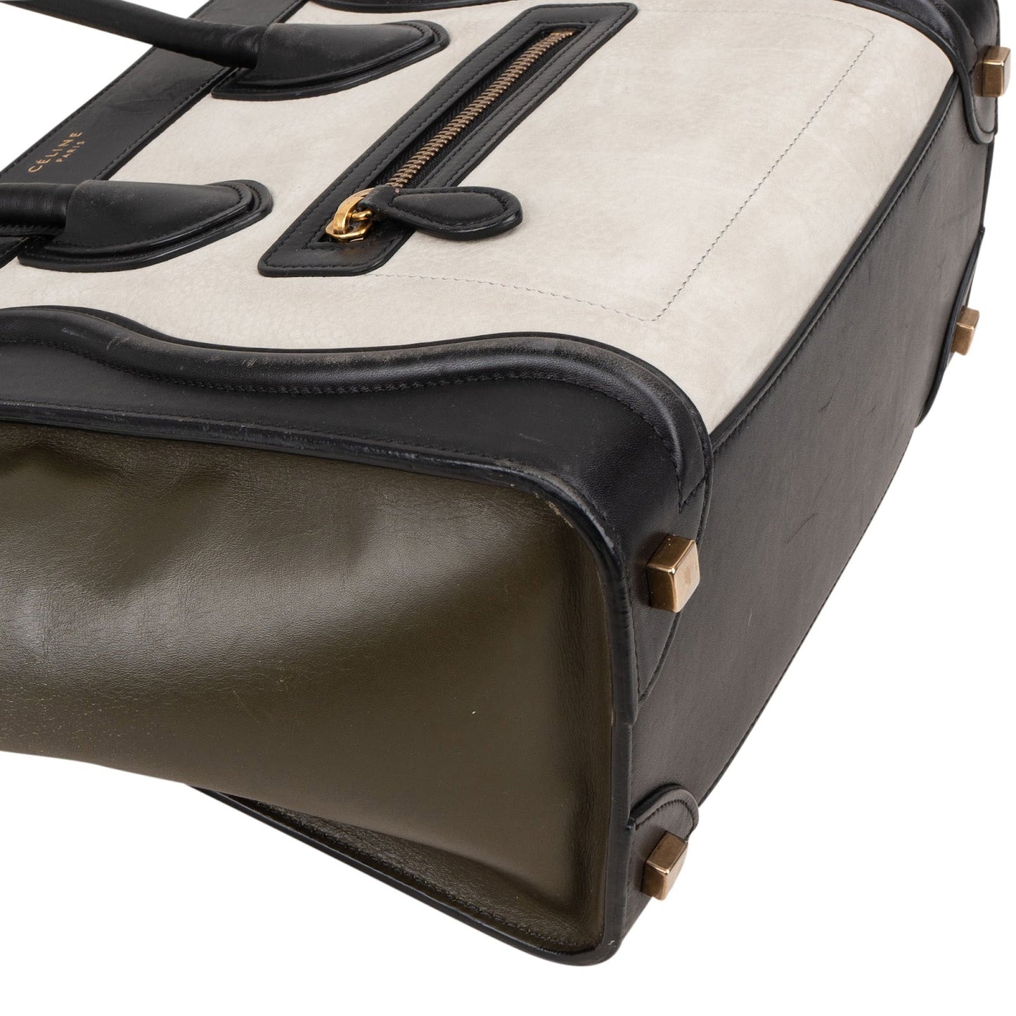 Céline Tricolor Leather Luggage Handbag