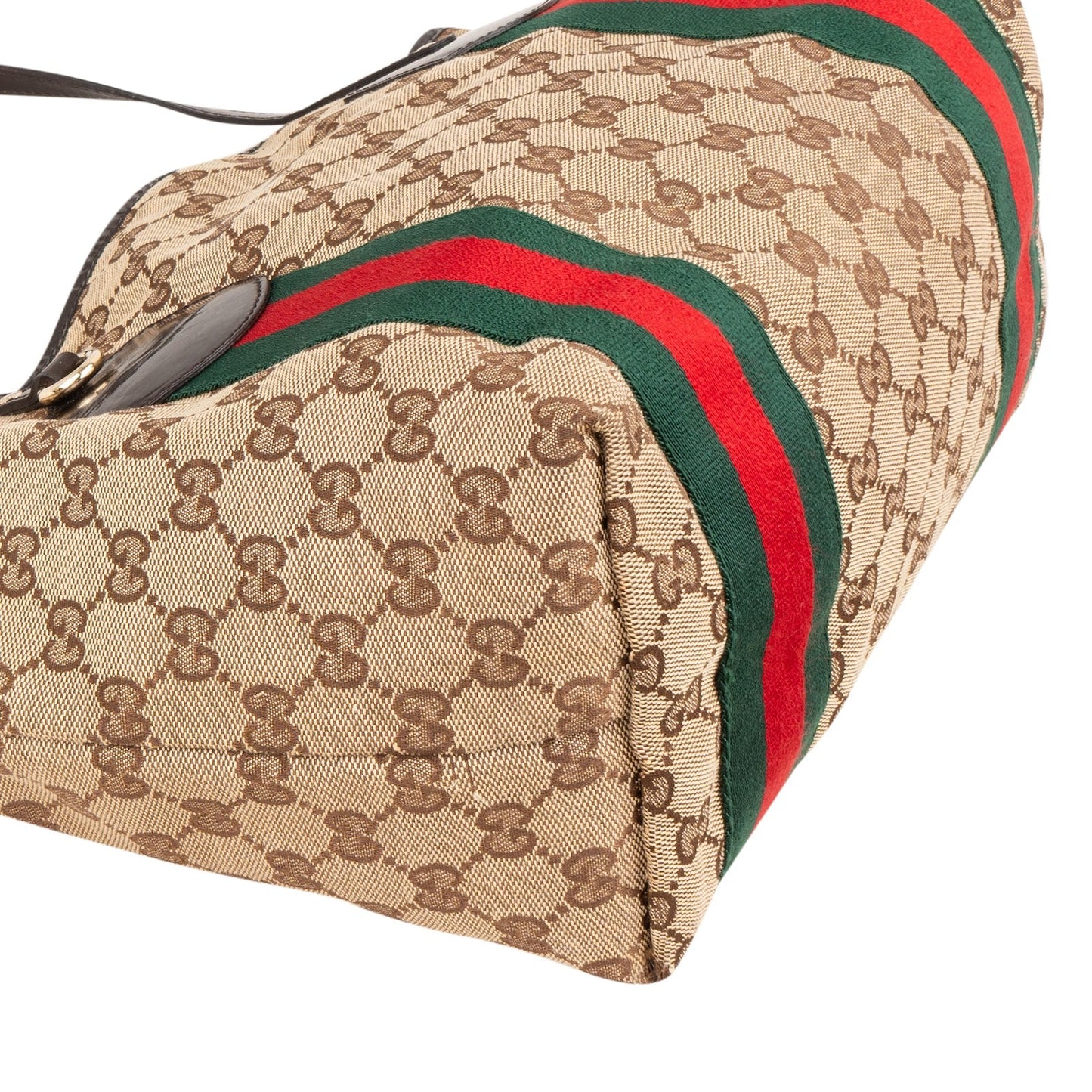 Gucci Monogram GG Canvas Patent Leather Shoulder Bag